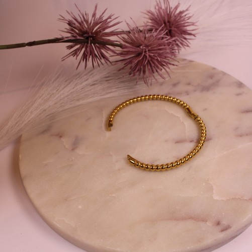 Bracelet jonc boule doré