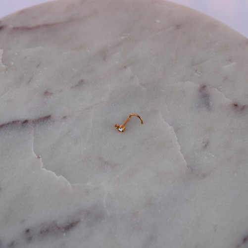 Piercing nez tire-bouchon zircon