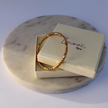 Bracelet jonc perlé doré