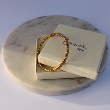 Bracelet jonc perlé doré