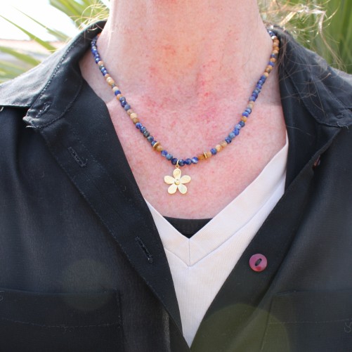 Collier Flower blue