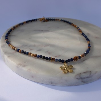 Collier Flower blue