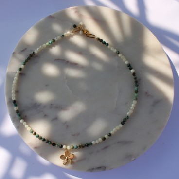 Collier Flower turquoise