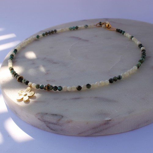 Collier Flower turquoise