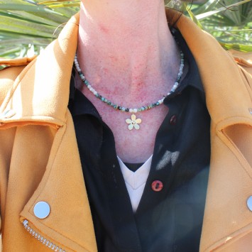 Collier Flower turquoise