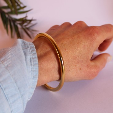 Bracelet jonc large effet brossé