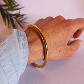 Bracelet jonc large effet brossé