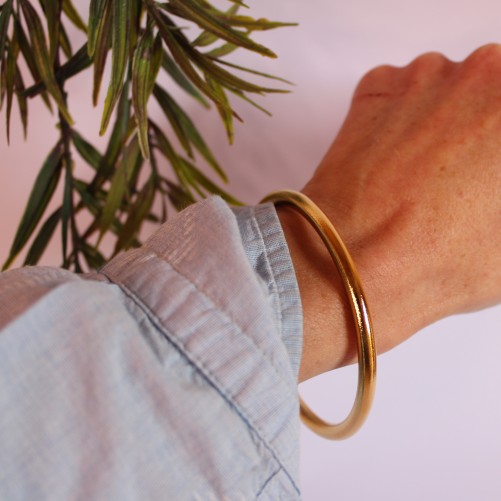 Bracelet jonc large effet brossé