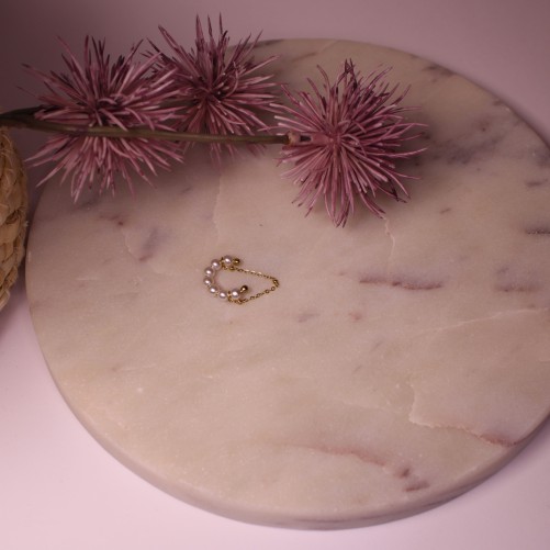 earcuff perle et chaîne