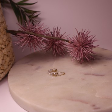 earcuff perle et chaîne