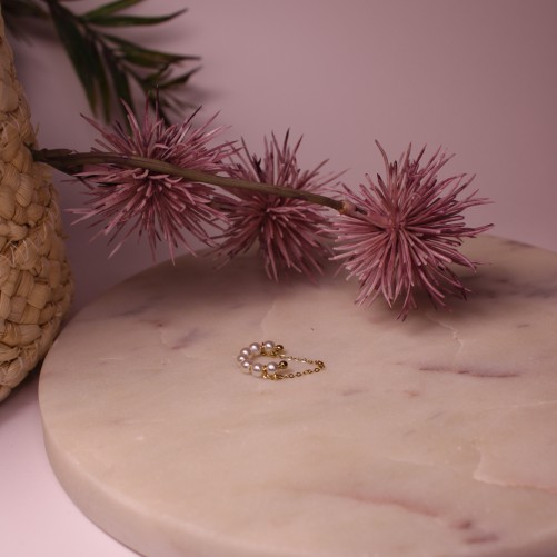 earcuff perle et chaîne