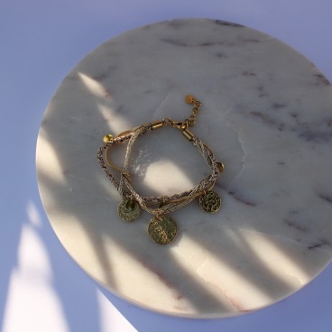 Bracelet médailles martelées