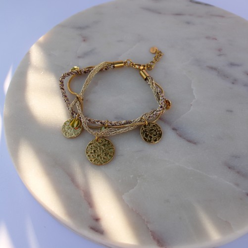 Bracelet médailles martelées