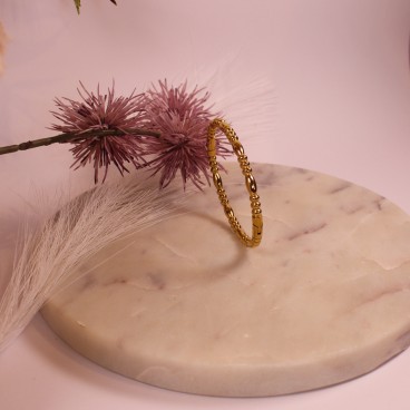 Bracelet jonc perlé doré