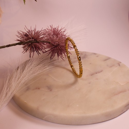 Bracelet jonc perlé doré