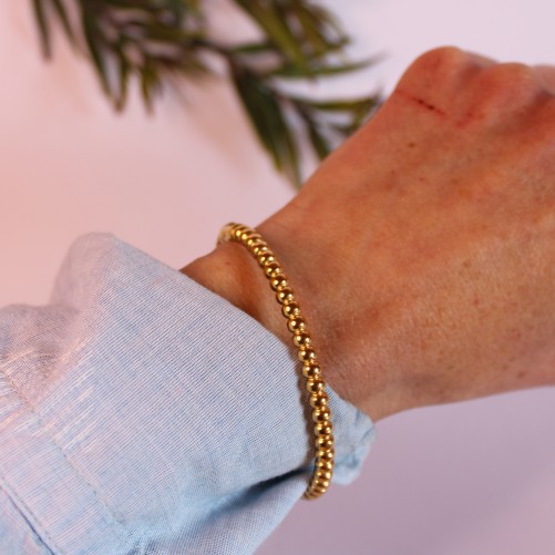 Bracelet jonc boule doré