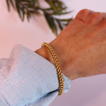 Bracelet jonc boule doré